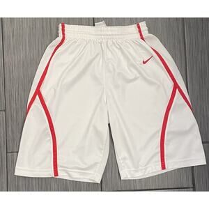 Nike Women’s White Team Shorts With Red Trim Size XS 509172-109-XSM